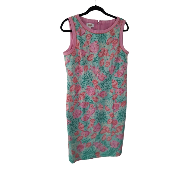 Talbots Dresses & Skirts - Talbots  Nautical Fish Print Shift Dress Size 12 Coastal Multicolor Beachy